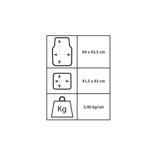 Oto Top - Σετ Πατάκια Αυτοκινήτου Universal  από Μαλακό PVC STRATOS EVO – Αντιολισθητικά - 4τμχ. (0007846OT150/OTO)-OtoTop-0007846OT150/OTO