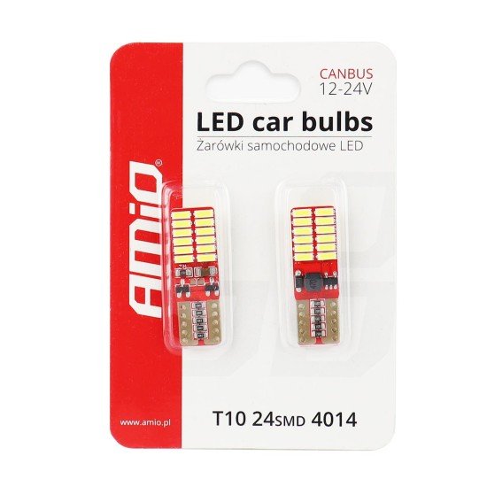 T10 W5W 12V W2,1x9,5d ΛΕΥΚΟ 5.600K 24SMDx4014 (ΚΑΡΦΩΤΟ - CAN-BUS) 2ΤΕΜ.-Amio-01287/AM T10 W5W 12V W2,1x9,5d ΛΕΥΚΟ 5.600K 24SMDx4014 (ΚΑΡΦΩΤΟ - CAN-BUS) 2ΤΕΜ.-Amio-01287/AM