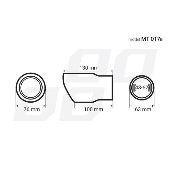 ΑΚΡΟ ΕΞΑΤΜΙΣΗΣ ΜΑΥΡΟ 130x76mm Φ43>62-Amio-01317/AM ΑΚΡΟ ΕΞΑΤΜΙΣΗΣ ΜΑΥΡΟ 130x76mm Φ43>62-Amio-01317/AM