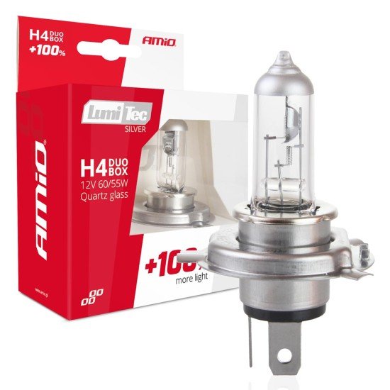 H4 12V 60/55W P43t LUMITEC SILVER ΑΛΟΓΟΝΟΥ +100% UP TO 25m AMIO - 2 ΤΕΜ.-Amio-01402/AM H4 12V 60/55W P43t LUMITEC SILVER ΑΛΟΓΟΝΟΥ +100% UP TO 25m AMIO - 2 ΤΕΜ.-Amio-01402/AM