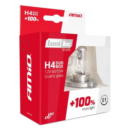H4 12V 60/55W P43t LUMITEC SILVER ΑΛΟΓΟΝΟΥ +100% UP TO 25m AMIO - 2 ΤΕΜ.-Amio-01402/AM H4 12V 60/55W P43t LUMITEC SILVER ΑΛΟΓΟΝΟΥ +100% UP TO 25m AMIO - 2 ΤΕΜ.-Amio-01402/AM