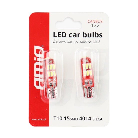 T10 W5W 12V W2,1x9,5d ΛΕΥΚΟ 5.600K 15SMDx4014 LED ΣΙΛΙΚΟΝΗΣ (ΚΑΡΦΩΤΟ - CAN-BUS) 2ΤΕΜ.-Amio-01443/AM T10 W5W 12V W2,1x9,5d ΛΕΥΚΟ 5.600K 15SMDx4014 LED ΣΙΛΙΚΟΝΗΣ (ΚΑΡΦΩΤΟ - CAN-BUS) 2ΤΕΜ.-Amio-01443/AM