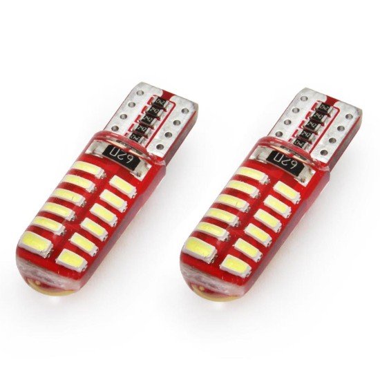 T10 W5W 12V W2,1x9,5d ΛΕΥΚΟ 5.600K 24SMDx3014 ΣΙΛΙΚΟΝΗΣ (ΚΑΡΦΩΤΟ - CAN-BUS) 2ΤΕΜ.-Amio-01444/AM T10 W5W 12V W2,1x9,5d ΛΕΥΚΟ 5.600K 24SMDx3014 ΣΙΛΙΚΟΝΗΣ (ΚΑΡΦΩΤΟ - CAN-BUS) 2ΤΕΜ.-Amio-01444/AM