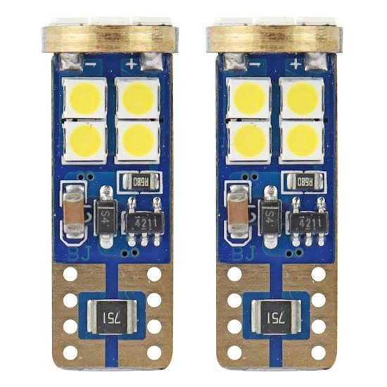 T10 W5W 12V W2,1x9,5d ΛΕΥΚΟ 5.600K 12SMDx2835 (ΚΑΡΦΩΤΟ - CAN-BUS) 2ΤΕΜ.-Amio-01636/AM T10 W5W 12V W2,1x9,5d ΛΕΥΚΟ 5.600K 12SMDx2835 (ΚΑΡΦΩΤΟ - CAN-BUS) 2ΤΕΜ.-Amio-01636/AM