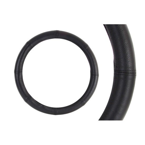 Amio - Κάλυμμα Τιμονιού Δερμάτινο διαμέτρου 35/37cm σε μαύρο χρώμα για Επιβατικά Αυτοκίνητα - 1 τεμ. (01764/AM)-Amio-01764/AM