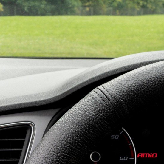 Amio - Κάλυμμα Τιμονιού Δερμάτινο διαμέτρου 39/41cm σε μαύρο χρώμα για Επιβατικά Αυτοκίνητα και Van - 1 τεμ. (01767/AM)-Amio-01767/AM