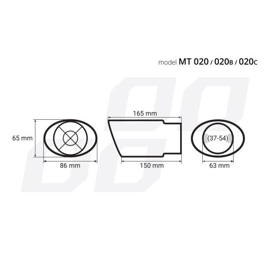 ΑΚΡΟ ΕΞΑΤΜΙΣΗΣ ΜΑΥΡΟ 165x86mm Φ37>54mm-Amio-02351/AM ΑΚΡΟ ΕΞΑΤΜΙΣΗΣ ΜΑΥΡΟ 165x86mm Φ37>54mm-Amio-02351/AM