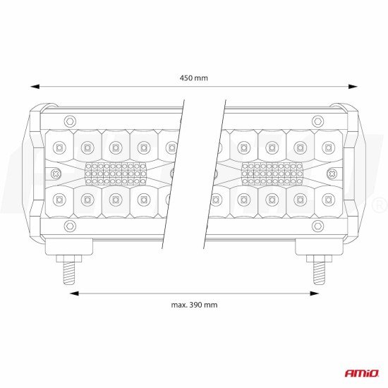 ΠΡΟΒΟΛΕΑΣ ΕΡΓΑΣΙΑΣ WORKING LAMP 120 SMD LED 9>36V 36.000lm 6.000>6.500K 450x74x63mm AWL27  AMIO - 1 ΤΕΜ.-Amio-02541/AM