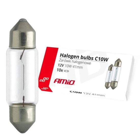 ΛΑΜΠΑΚΙΑ ΠΛΑΦΟΝΙΕΡΑΣ C10W 12V 10W 41mm ΑΛΟΓΟΝΟΥ ΚΟΥΤΙ  AMIO - 10 ΤΕΜ.-Amio-02557/AM ΛΑΜΠΑΚΙΑ ΠΛΑΦΟΝΙΕΡΑΣ C10W 12V 10W 41mm ΑΛΟΓΟΝΟΥ ΚΟΥΤΙ  AMIO - 10 ΤΕΜ.-Amio-02557/AM