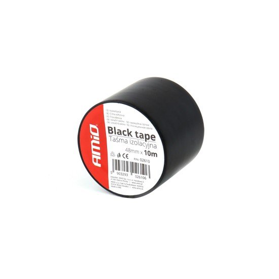ΤΑΙΝΙΑ ΜΑΥΡΗ PVC 48mmX10m-Amio-02610/AM ΤΑΙΝΙΑ ΜΑΥΡΗ PVC 48mmX10m-Amio-02610/AM