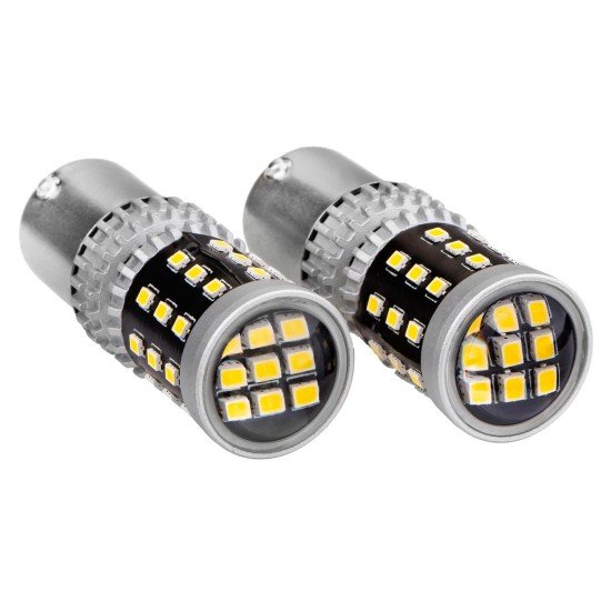 ΛΑΜΠΑΚΙΑ ΔΙΠΟΛΙΚΑ LED ΛΕΥΚΑ CAN-BUS P21/5w BAY15D 12/24V 39xSMD 2016 ΑMiO - 2 TEM.-Amio-02800/AM