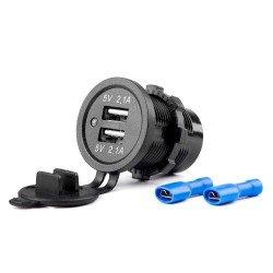 ΠΡΙΖΑ ΜΕ 2 ΘΥΡΕΣ USB 12/24V - 2x5V/2.1A Φ37mmX51mm MOD-04 AMIO-Amio-02854/AM ΠΡΙΖΑ ΜΕ 2 ΘΥΡΕΣ USB 12/24V - 2x5V/2.1A Φ37mmX51mm MOD-04 AMIO-Amio-02854/AM