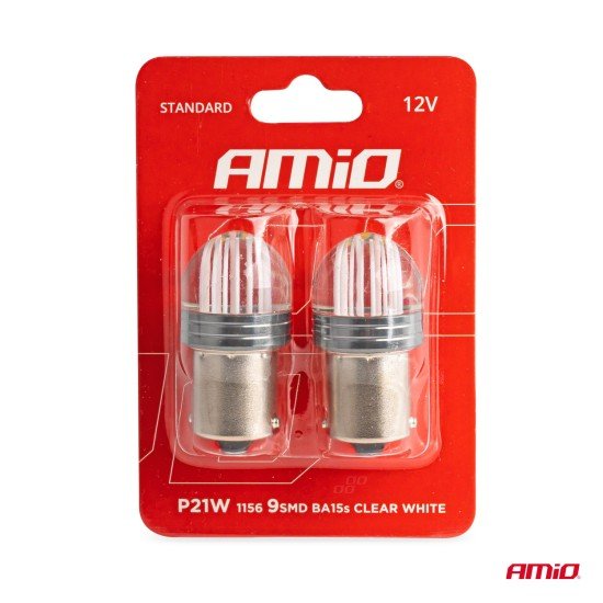 ΛΑΜΠΑΚΙΑ LED P21W 12V 6.000K 500lm 9SMD x 2835 ΜΟΝΟΠΟΛΙΚΑ AMIO - 2ΤΕΜ.-Amio-02953/AM ΛΑΜΠΑΚΙΑ LED P21W 12V 6.000K 500lm 9SMD x 2835 ΜΟΝΟΠΟΛΙΚΑ AMIO - 2ΤΕΜ.-Amio-02953/AM