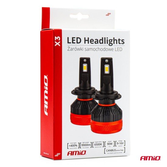 ΛΑΜΠΕΣ LED H3 10-16V 90W 6.500K 9900lm CAN BUS (ME ΑΝΕΜΙΣΤΗΡΑΚΙ) X3 SERIES AMIO - 2ΤΕΜ.-Amio-02978/AM ΛΑΜΠΕΣ LED H3 10-16V 90W 6.500K 9900lm CAN BUS (ME ΑΝΕΜΙΣΤΗΡΑΚΙ) X3 SERIES AMIO - 2ΤΕΜ.-Amio-02978/AM