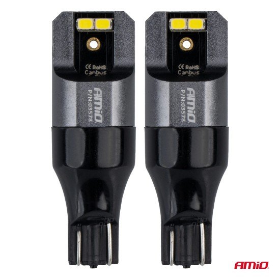 ΛΑΜΠΑΚΙΑ T15 W16W 12/24V 6.000K 4xSMD LED CAN-BUS ΛΕΥΚΟ 2016 PRO SERIES AMIO - 2 Τεμ.-Amio-03578/AM