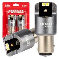 ΛΑΜΠΑΚΙΑ P21/5W BAY15d 12/24V 6.000K 4xSMD LED CAN-BUS ΛΕΥΚΟ PRO SERIES AMIO - 2 Τεμ.-Amio-03585/AM ΛΑΜΠΑΚΙΑ P21/5W BAY15d 12/24V 6.000K 4xSMD LED CAN-BUS ΛΕΥΚΟ PRO SERIES AMIO - 2 Τεμ.-Amio-03585/AM