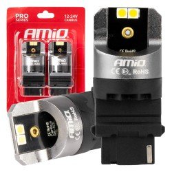 ΛΑΜΠΕΣ P27W 12/24V 6.000K 4SMD LED CAN-BUS ΛΕΥΚΑ PRO SERIES AMIO - 2 ΤΕΜ.-Amio-03587/AM ΛΑΜΠΕΣ P27W 12/24V 6.000K 4SMD LED CAN-BUS ΛΕΥΚΑ PRO SERIES AMIO - 2 ΤΕΜ.-Amio-03587/AM