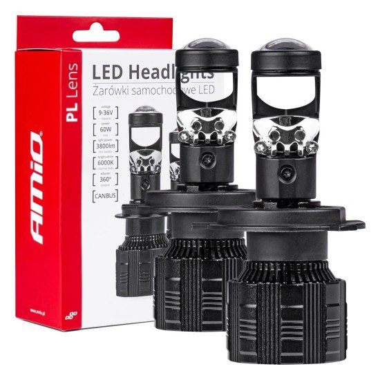 ΛΑΜΠΕΣ H4 PL-LENS SERIES 9>36V 60W 5.000K 3.800lm LED 2x4575 SMD CAN-BUS ΜΕ ΠΡΟΤΖΕΚΤΟΡΑ AMIO - 2 Τεμ.-Amio-03667/AM ΛΑΜΠΕΣ H4 PL-LENS SERIES 9>36V 60W 5.000K 3.800lm LED 2x4575 SMD CAN-BUS ΜΕ ΠΡΟΤΖΕΚΤΟΡΑ AMIO - 2 Τεμ.-Amio-03667/AM