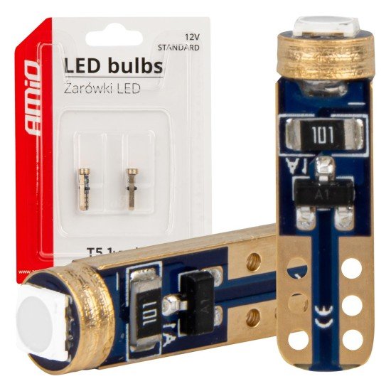 ΛΑΜΠΑΚΙΑ T5 W1W 12V 1SMD LED ΠΡΑΣΙΝΑ AMIO - 2 ΤΕΜ.-Amio-03729/AM