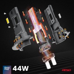 ΛΑΜΠΕΣ LED H7 12V 44W 6.500K 3.936lm CSP X4 SERIES AVIATOR PLUG & PLAY ΑΜΙΟ - 2 ΤΕΜ.-Amio-03764/AM ΛΑΜΠΕΣ LED H7 12V 44W 6.500K 3.936lm CSP X4 SERIES AVIATOR PLUG & PLAY ΑΜΙΟ - 2 ΤΕΜ.-Amio-03764/AM
