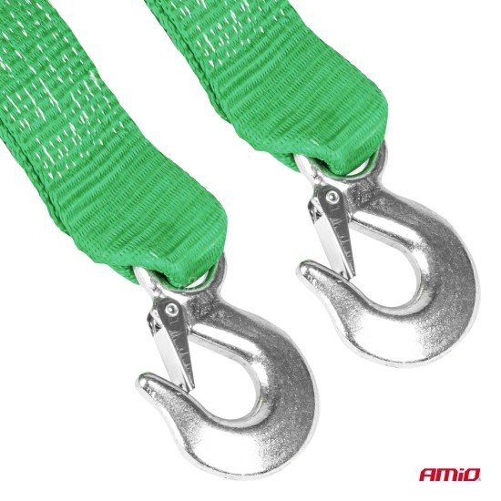 ΙΜΑΝΤΑΣ ΡΥΜΟΥΛΚΗΣΗΣ TOW ROPE ΠΡΑΣΙΝΟ 75mm 8000KG 5m AMIO - 1 τεμ.-Amio-03993/AM