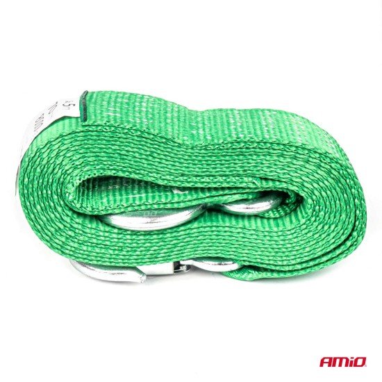 ΙΜΑΝΤΑΣ ΡΥΜΟΥΛΚΗΣΗΣ TOW ROPE ΠΡΑΣΙΝΟ 75mm 8000KG 5m AMIO - 1 τεμ.-Amio-03993/AM