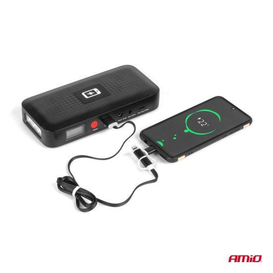 ΕΚΚΙΝΗΤΗΣ ΜΠΑΤΑΡΙΑΣ - STARTER POWERBANK 12V 4000mAh 800A  ΜΕ ΟΘΟΝΗ LCD & ΑΣΥΡΜΑΤΗ ΦΟΡΤΙΣΗ ΑΜΙΟ - 1 τεμ.-Amio-04055/AM ΕΚΚΙΝΗΤΗΣ ΜΠΑΤΑΡΙΑΣ - STARTER POWERBANK 12V 4000mAh 800A  ΜΕ ΟΘΟΝΗ LCD & ΑΣΥΡΜΑΤΗ ΦΟΡΤΙΣΗ ΑΜΙΟ - 1 τεμ.-Amio-04055/AM