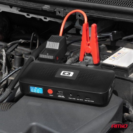 ΕΚΚΙΝΗΤΗΣ ΜΠΑΤΑΡΙΑΣ - STARTER POWERBANK 12V 4000mAh 800A  ΜΕ ΟΘΟΝΗ LCD & ΑΣΥΡΜΑΤΗ ΦΟΡΤΙΣΗ ΑΜΙΟ - 1 τεμ.-Amio-04055/AM ΕΚΚΙΝΗΤΗΣ ΜΠΑΤΑΡΙΑΣ - STARTER POWERBANK 12V 4000mAh 800A  ΜΕ ΟΘΟΝΗ LCD & ΑΣΥΡΜΑΤΗ ΦΟΡΤΙΣΗ ΑΜΙΟ - 1 τεμ.-Amio-04055/AM