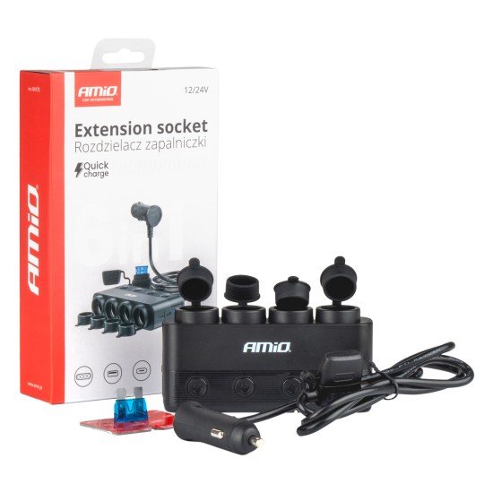 ΑΝΤΑΠΤΟΡΑΣ ΑΝΑΠΤΗΡΑ ΤΕΤΡΑΠΛΟΣ 12/24V 216W MAX ΜΕ 2 ΘΥΡΕΣ USB PD30W/QC3.0 AMIO - 1 Τεμ.-Amio-04175/AM ΑΝΤΑΠΤΟΡΑΣ ΑΝΑΠΤΗΡΑ ΤΕΤΡΑΠΛΟΣ 12/24V 216W MAX ΜΕ 2 ΘΥΡΕΣ USB PD30W/QC3.0 AMIO - 1 Τεμ.-Amio-04175/AM