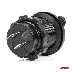 ΠΡΙΖΑ ΜΕ 2 ΘΥΡΕΣ USB ΚΑΙ ΚΑΠΑΚΙ ΜΑΥΡΗ 12/24V 3.1A ΑΔΙΑΒΡΟΧΗ ΜΕ ΜΠΛΕ LED ΦΩΣ ΕΝΔΕΙΞΗΣ  AMIO - 1 ΤΕΜ.-Amio-04216/AM ΠΡΙΖΑ ΜΕ 2 ΘΥΡΕΣ USB ΚΑΙ ΚΑΠΑΚΙ ΜΑΥΡΗ 12/24V 3.1A ΑΔΙΑΒΡΟΧΗ ΜΕ ΜΠΛΕ LED ΦΩΣ ΕΝΔΕΙΞΗΣ  AMIO - 1 ΤΕΜ.-Amio-04216/AM