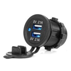 ΠΡΙΖΑ ΜΕ 2 ΘΥΡΕΣ USB ΚΑΙ ΚΑΠΑΚΙ ΜΑΥΡΗ 12/24V 4.2A ΑΔΙΑΒΡΟΧΗ ΜΕ ΜΠΛΕ LED ΦΩΣ ΕΝΔΕΙΞΗΣ  AMIO - 1 ΤΕΜ.-Amio-04217/AM ΠΡΙΖΑ ΜΕ 2 ΘΥΡΕΣ USB ΚΑΙ ΚΑΠΑΚΙ ΜΑΥΡΗ 12/24V 4.2A ΑΔΙΑΒΡΟΧΗ ΜΕ ΜΠΛΕ LED ΦΩΣ ΕΝΔΕΙΞΗΣ  AMIO - 1 ΤΕΜ.-Amio-04217/AM