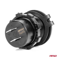 ΠΡΙΖΑ ΜΕ 2 ΘΥΡΕΣ USB ΚΑΙ ΨΗΦΙΑΚΟ ΒΟΛΤΟΜΕΤΡΟ ΜΕ ΔΙΑΚΟΠΤΗ+ΚΑΠΑΚΙ 12/24V QUICKCHARGE3.0 ΑΔΙΑΒΡΟΧΗ ΜΑΥΡΗ ΑΜΙΟ - 1 τεμ.-Amio-04222/AM ΠΡΙΖΑ ΜΕ 2 ΘΥΡΕΣ USB ΚΑΙ ΨΗΦΙΑΚΟ ΒΟΛΤΟΜΕΤΡΟ ΜΕ ΔΙΑΚΟΠΤΗ+ΚΑΠΑΚΙ 12/24V QUICKCHARGE3.0 ΑΔΙΑΒΡΟΧΗ ΜΑΥΡΗ ΑΜΙΟ - 1 τεμ.-Amio-04222/AM