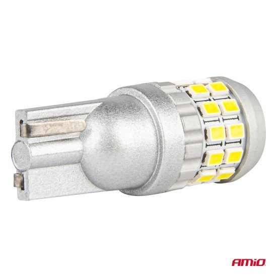 ΛΑΜΠΑΚΙΑ T10 W5W 12V/24V LED CAN-BUS 30xSMD 2016 ΛΕΥΚΟ 5500K ΑΜΙΟ - 2 ΤΕΜ.-Amio-04233/AM