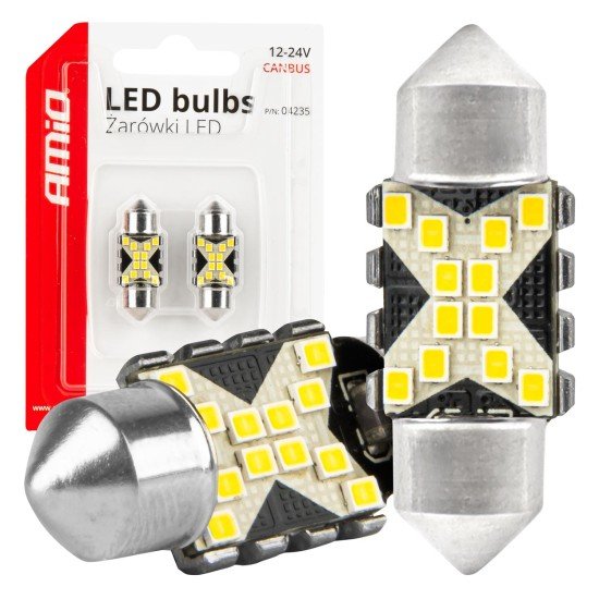 ΛΑΜΠΑΚΙΑ ΠΛΑΦΟΝΙΕΡΑΣ 31mm 12/24V C5W 5500K 12xSMD 2016 CAN-BUS FESTOON (ΛΕΥΚΟ) ΑΜΙΟ - 2 ΤΕΜ.-Amio-04235/AM ΛΑΜΠΑΚΙΑ ΠΛΑΦΟΝΙΕΡΑΣ 31mm 12/24V C5W 5500K 12xSMD 2016 CAN-BUS FESTOON (ΛΕΥΚΟ) ΑΜΙΟ - 2 ΤΕΜ.-Amio-04235/AM