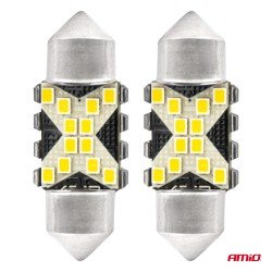 ΛΑΜΠΑΚΙΑ ΠΛΑΦΟΝΙΕΡΑΣ 31mm 12/24V C5W 5500K 12xSMD 2016 CAN-BUS FESTOON (ΛΕΥΚΟ) ΑΜΙΟ - 2 ΤΕΜ.-Amio-04235/AM ΛΑΜΠΑΚΙΑ ΠΛΑΦΟΝΙΕΡΑΣ 31mm 12/24V C5W 5500K 12xSMD 2016 CAN-BUS FESTOON (ΛΕΥΚΟ) ΑΜΙΟ - 2 ΤΕΜ.-Amio-04235/AM