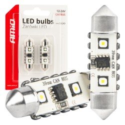 ΛΑΜΠΑΚΙΑ ΠΛΑΦΟΝΙΕΡΑΣ 39mm 12/24V C5W 5500K 12xSMD 3838 CAN-BUS FESTOON (ΛΕΥΚΟ) ΑΜΙΟ - 2 ΤΕΜ.-Amio-04249/AM ΛΑΜΠΑΚΙΑ ΠΛΑΦΟΝΙΕΡΑΣ 39mm 12/24V C5W 5500K 12xSMD 3838 CAN-BUS FESTOON (ΛΕΥΚΟ) ΑΜΙΟ - 2 ΤΕΜ.-Amio-04249/AM