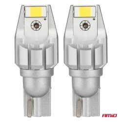 Amio - Λάμπα LED CANBUS T15 (W16W) 2SMD 3570 Λευκή 6000K 12V/24V για Φώτα Όπισθεν & Βοηθητικό Φωτισμό - 2τεμ. (04257/AM)-Amio-04257/AM