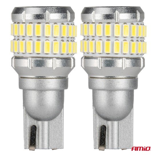 Amio - Λάμπα LED CANBUS T15 (W16W) 48SMD 3014 + 4SMD 3030 Λευκή 6000K 12V/24V για Φώτα Όπισθεν & Βοηθητικό Φωτισμό - 2τεμ. (04261/AM)-Amio-04261/AM