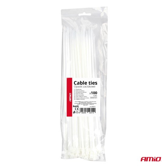 ΔΕΜΑΤΙΚΑ/ΔΕΤΙΚΑ ΚΑΛΩΔΙΩΝ TIE WRAP (ΤΑΙΡΑΠ) 4.8 x 300mm (ΛΕΥΚΟ) - 100 ΤΕΜ. -Amio-04311/AM ΔΕΜΑΤΙΚΑ/ΔΕΤΙΚΑ ΚΑΛΩΔΙΩΝ TIE WRAP (ΤΑΙΡΑΠ) 4.8 x 300mm (ΛΕΥΚΟ) - 100 ΤΕΜ. -Amio-04311/AM