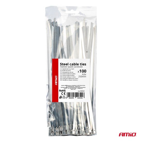 ΔΕΜΑΤΙΚΑ/ΔΕΤΙΚΑ ΚΑΛΩΔΙΩΝ TIE WRAP (ΤΑΙΡΑΠ) ΜΕΤΑΛΛΙΚΑ 4,6 x 250mm ΑΜΙΟ - 100 ΤΕΜ.-Amio-04322/AM ΔΕΜΑΤΙΚΑ/ΔΕΤΙΚΑ ΚΑΛΩΔΙΩΝ TIE WRAP (ΤΑΙΡΑΠ) ΜΕΤΑΛΛΙΚΑ 4,6 x 250mm ΑΜΙΟ - 100 ΤΕΜ.-Amio-04322/AM