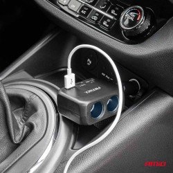 ΑΝΤΑΠΤΟΡΑΣ ΑΝΑΠΤΗΡΑ 12/24V 100W ΜΑΥΡΟΣ/2 ΘΕΣΕΙΣ/1xUSB-A+1xUSB-C/ΠΕΡΙΣΤΡΟΦΗ 180 ΜΟΙΡΩΝ ΑΜΙΟ - 1 ΤΕΜ.-Amio-04357/AM ΑΝΤΑΠΤΟΡΑΣ ΑΝΑΠΤΗΡΑ 12/24V 100W ΜΑΥΡΟΣ/2 ΘΕΣΕΙΣ/1xUSB-A+1xUSB-C/ΠΕΡΙΣΤΡΟΦΗ 180 ΜΟΙΡΩΝ ΑΜΙΟ - 1 ΤΕΜ.-Amio-04357/AM