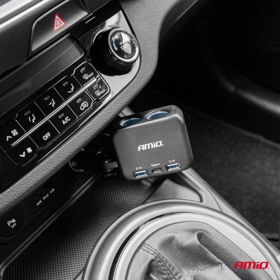 ΑΝΤΑΠΤΟΡΑΣ ΑΝΑΠΤΗΡΑ 12/24V 100W ΜΑΥΡΟΣ/2 ΘΕΣΕΙΣ/1xUSB-A+1xUSB-C/ΠΕΡΙΣΤΡΟΦΗ 180 ΜΟΙΡΩΝ ΑΜΙΟ - 1 ΤΕΜ.-Amio-04357/AM ΑΝΤΑΠΤΟΡΑΣ ΑΝΑΠΤΗΡΑ 12/24V 100W ΜΑΥΡΟΣ/2 ΘΕΣΕΙΣ/1xUSB-A+1xUSB-C/ΠΕΡΙΣΤΡΟΦΗ 180 ΜΟΙΡΩΝ ΑΜΙΟ - 1 ΤΕΜ.-Amio-04357/AM