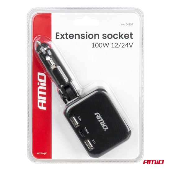 ΑΝΤΑΠΤΟΡΑΣ ΑΝΑΠΤΗΡΑ 12/24V 100W ΜΑΥΡΟΣ/2 ΘΕΣΕΙΣ/1xUSB-A+1xUSB-C/ΠΕΡΙΣΤΡΟΦΗ 180 ΜΟΙΡΩΝ ΑΜΙΟ - 1 ΤΕΜ.-Amio-04357/AM ΑΝΤΑΠΤΟΡΑΣ ΑΝΑΠΤΗΡΑ 12/24V 100W ΜΑΥΡΟΣ/2 ΘΕΣΕΙΣ/1xUSB-A+1xUSB-C/ΠΕΡΙΣΤΡΟΦΗ 180 ΜΟΙΡΩΝ ΑΜΙΟ - 1 ΤΕΜ.-Amio-04357/AM