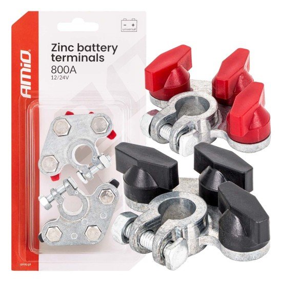 Amio - Πόλοι Μπαταρίας Αυτοκινήτου 800A Βαρέως Τύπου – Σετ (+/-), Επιψευδαργυρωμένες, Για 12/24V - 2 τεμ. (04391/AM)-Amio-04391/AM Amio - Πόλοι Μπαταρίας Αυτοκινήτου 800A Βαρέως Τύπου – Σετ (+/-), Επιψευδαργυρωμένες, Για 12/24V - 2 τεμ. (04391/AM)-Amio-04391/AM