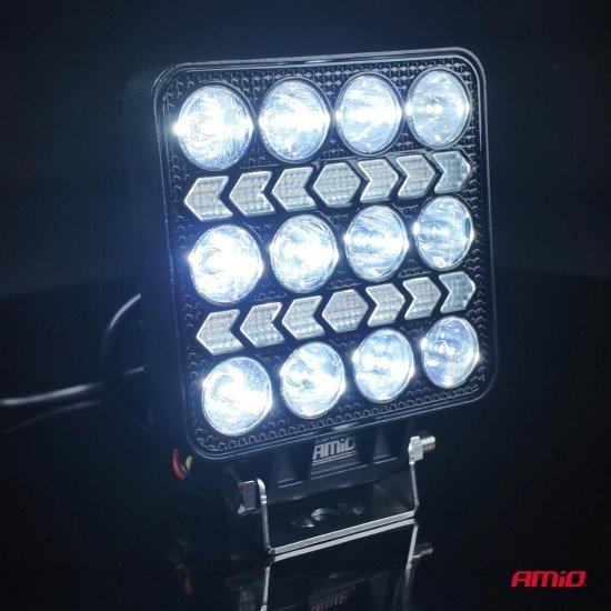 Amio - LED Λάμπα Εργασίας 36W 3600lm 6500K με Προειδοποιητικό Φως – 9–36V (Λευκό + Κίτρινο) Spot Αλουμινένια - 1 τεμ. - (04419/AM)-Amio-04419/AM
