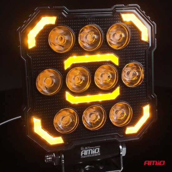 Amio - Προβολέας Εργασίας LED AWL79 SPOT 48W 3000lm 6500K με Λευκό + Κίτρινο φώς προειδοποίησης  9/36V - 1 τεμ. (04423/AM)-Amio-04423/AM