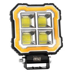 Amio - Προβολέας Εργασίας LED AWL84 FLOOD 48W 4800lm 6500K με σταθερή Κίτρινη LED μπάρα – 9–36V - 1 τεμ. (04428/AM)-Amio-04428/AM
