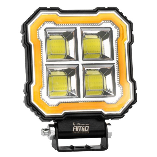 Amio - Προβολέας Εργασίας LED AWL84 FLOOD 48W 4800lm 6500K με σταθερή Κίτρινη LED μπάρα – 9–36V - 1 τεμ. (04428/AM)-Amio-04428/AM