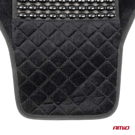 Amio - Κάλυμμα Καθίσματος Αντιιδρωτικό με Χάντρες & Στήριξη Μέσης 45×120cm Μαύρο – Universal CSM-16 - 1 Τεμ. (04429/AM)-Amio-04429/AM