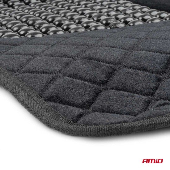 Amio - Κάλυμμα Καθίσματος Αντιιδρωτικό με Χάντρες & Στήριξη Μέσης 45×120cm Μαύρο – Universal CSM-16 - 1 Τεμ. (04429/AM)-Amio-04429/AM